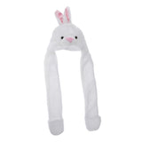 Maxbell Cartoon Kids Adults Winter Fuzzy Animal Hat Scarf Gloves White Rabbit