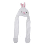 Maxbell Cartoon Kids Adults Winter Fuzzy Animal Hat Scarf Gloves White Rabbit