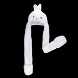 Maxbell Cartoon Kids Adults Winter Fuzzy Animal Hat Scarf Gloves White Rabbit