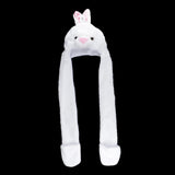 Maxbell Cartoon Kids Adults Winter Fuzzy Animal Hat Scarf Gloves White Rabbit