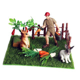 Max Maxb Fairy Garden Miniature Farm Dollhouse Cute Rabbits & Breeder Micro Landscape