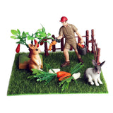 Max Maxb Fairy Garden Miniature Farm Dollhouse Cute Rabbits & Breeder Micro Landscape