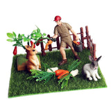 Max Maxb Fairy Garden Miniature Farm Dollhouse Cute Rabbits & Breeder Micro Landscape