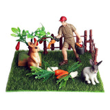 Max Maxb Fairy Garden Miniature Farm Dollhouse Cute Rabbits & Breeder Micro Landscape