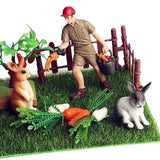 Max Maxb Fairy Garden Miniature Farm Dollhouse Cute Rabbits & Breeder Micro Landscape