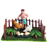 Max Maxb Fairy Garden Miniature Farm Dollhouse Chickens & Breeder Micro Landscape