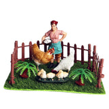 Max Maxb Fairy Garden Miniature Farm Dollhouse Chickens & Breeder Micro Landscape