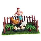 Max Maxb Fairy Garden Miniature Farm Dollhouse Chickens & Breeder Micro Landscape