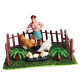 Max Maxb Fairy Garden Miniature Farm Dollhouse Chickens & Breeder Micro Landscape