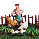 Max Maxb Fairy Garden Miniature Farm Dollhouse Chickens & Breeder Micro Landscape