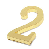 Maxbell Golden Self-Adhesive Door Number Sign Plaque Digit Number for Home Outdoor Number 2