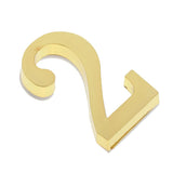 Maxbell Golden Self-Adhesive Door Number Sign Plaque Digit Number for Home Outdoor Number 2