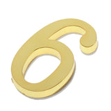 Maxbell Golden Self-Adhesive Door Number Sign Plaque Digit Number for Home Outdoor Number 6