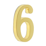 Maxbell Golden Self-Adhesive Door Number Sign Plaque Digit Number for Home Outdoor Number 6