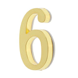 Maxbell Golden Self-Adhesive Door Number Sign Plaque Digit Number for Home Outdoor Number 6