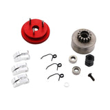 Maxbell 14T Gear Flywheel With Bearing Shoe Sets For 1/8 Rc Car Parts Red+Silver