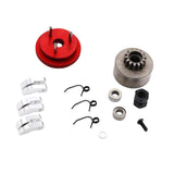 Maxbell 14T Gear Flywheel With Bearing Shoe Sets For 1/8 Rc Car Parts Red+Silver