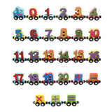 Max Wooden Magnetic Train Carrige Cars Kids Toy Mini Vehicles Gift numbers