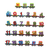 Max Wooden Magnetic Train Carrige Cars Kids Toy Mini Vehicles Gift numbers