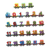 Max Wooden Magnetic Train Carrige Cars Kids Toy Mini Vehicles Gift numbers