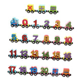 Max Wooden Magnetic Train Carrige Cars Kids Toy Mini Vehicles Gift numbers