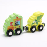Max Wooden Magnetic Train Carrige Cars Kids Toy Mini Vehicles Gift Insects
