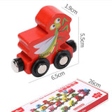 Max Wooden Magnetic Train Carrige Cars Kids Toy Mini Vehicles Gift Insects