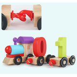 Max Maxb Wooden Train Carrige Cars Playset Kids Mini Numbers Train Toys Gift