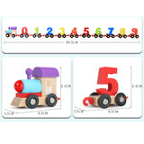 Max Maxb Wooden Train Carrige Cars Playset Kids Mini Numbers Train Toys Gift