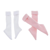 Max Maxb 2 Pairs Girls Socks Knitted Cotton Stockings for 1/4 BJD Dolls Accessories