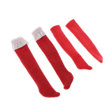 Max Maxb Fashion Girls Socks Christmas Stockings Red for 1/6 BJD Dolls Accessories