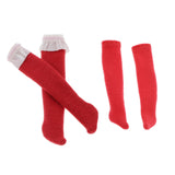 Max Maxb Fashion Girls Socks Christmas Stockings Red for 1/6 BJD Dolls Accessories