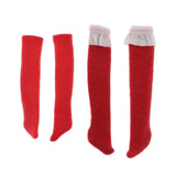 Max Maxb Fashion Girls Socks Christmas Stockings Red for 1/6 BJD Dolls Accessories