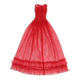Max Maxb Lace Tulle Bridesmaid Dress Party Evening Dance Gown for 1/3 BJD Dolls Red