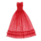Max Maxb Lace Tulle Bridesmaid Dress Party Evening Dance Gown for 1/3 BJD Dolls Red