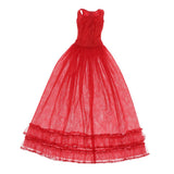 Max Maxb Lace Tulle Bridesmaid Dress Party Evening Dance Gown for 1/3 BJD Dolls Red