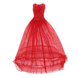 Max Maxb Lace Tulle Bridesmaid Dress Party Evening Dance Gown for 1/3 BJD Dolls Red