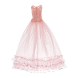 Maxbell Lace Tulle Bridesmaid Dress Party Evening Dance Gown for 1/3 BJD Dolls Pink