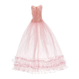 Maxbell Lace Tulle Bridesmaid Dress Party Evening Dance Gown for 1/3 BJD Dolls Pink
