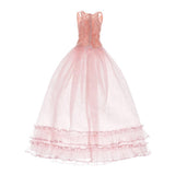 Maxbell Lace Tulle Bridesmaid Dress Party Evening Dance Gown for 1/3 BJD Dolls Pink