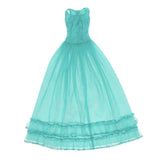 Max Maxb Lace Tulle Bridesmaid Dress Party Evening Dance Gown for 1/3 BJD Dolls Blue