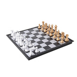 Maxbell Folding Plastic Standard Travel International Chess Game Board Set Golden