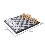 Maxbell Folding Plastic Standard Travel International Chess Game Board Set Golden