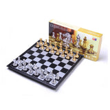 Maxbell Folding Plastic Standard Travel International Chess Game Board Set Golden