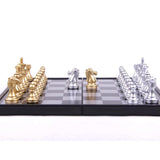 Maxbell Folding Plastic Standard Travel International Chess Game Board Set Golden