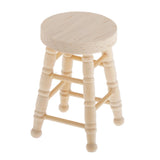 Maxbell 1:12 Dollhouse Miniature Furniture Wood Round Stool Barstool Footstool