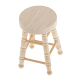 Maxbell 1:12 Dollhouse Miniature Furniture Wood Round Stool Barstool Footstool