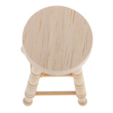 Maxbell 1:12 Dollhouse Miniature Furniture Wood Round Stool Barstool Footstool