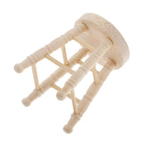 Maxbell 1:12 Dollhouse Miniature Furniture Wood Round Stool Barstool Footstool