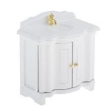 Maxbell 1/12 Dollhouse Wooden Wash Basin Washstand Cabinet for Bathroom Accs